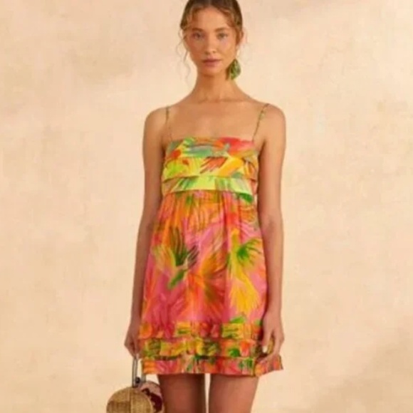 FARM Rio Painted Birds Mini Dress (Small) - Picture 1 of 7